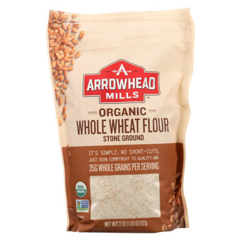 Arrowhead Mills - Organic Whole Wheat Flour - Stone Ground - Case of 6 - 22 oz.