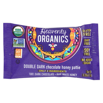 Heavenly Organics Heavenly Organics Chocolate Honey Patties - Double Dark - Case of 40 - 0.39 oz.