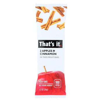 That's It Fruit Bar Zesty - Apple Cinnamon - Case of 12 - 1.2 oz. That's It Fruit Bar Zesty - Apple Cinnamon - Case of 12 - 1.2 oz.