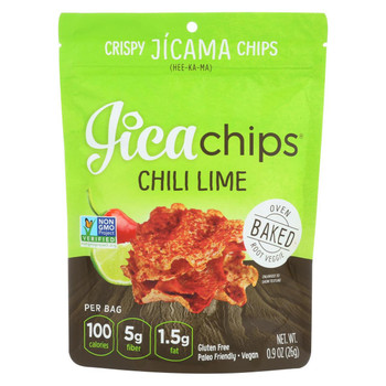 Jicachips Jimaca Chips - Chili Lime - Case of 8 - 0.9 oz. Jicachips Jimaca Chips - Chili Lime - Case of 8 - 0.9 oz.