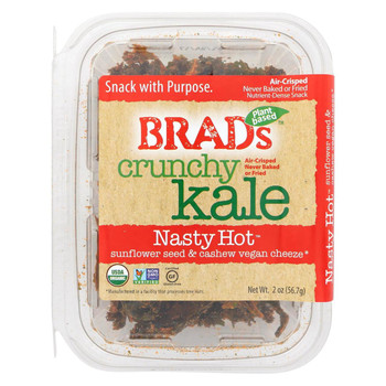 Brad's Plant Based Raw Crunch - Nasty Hot - Case of 6 - 2 oz.