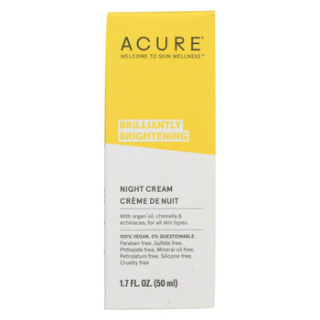 Acure - Night Cream - Argan Extract and Chlorella - 1.75 FL oz. Acure - Night Cream - Argan Extract and Chlorella - 1.75 FL oz.