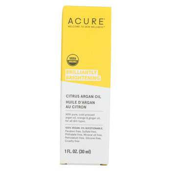 Acure - Argan Oil - Brilliantly Brightening - Citrus Ginger - 1 fl oz