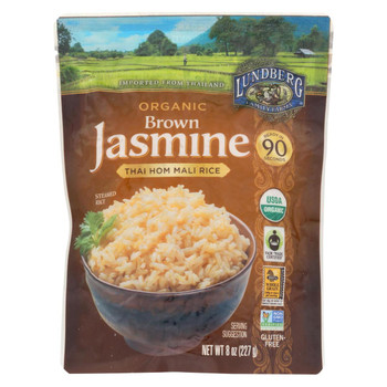 Lundberg Family Farms Organic Thai Rice - Brown Jasmine - Case of 6 - 8 oz