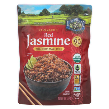 Lundberg Family Farms Organic Thai Rice - Red Jasmine - Case of 6 - 8 oz