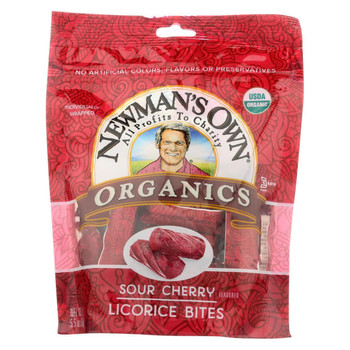 Newman's Own Organics Organic Licorice Bite -Sour Cherry - Case of 8 - 5.5 oz