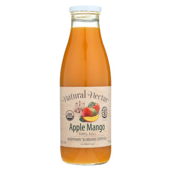 Natural Nectar Organic and Biodynamic Fruit Juices - Apple and Mango - Case of 6 - 25.4 Fl oz.