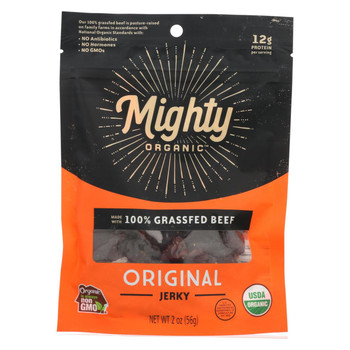 Organic Prairie Mighty Beef Jerky - Original - Case of 8 - 2 oz.