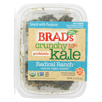 Brad's Plant Based Crunchy Kale - Organic - Rad Rnch - Case of 6 - 2 oz Brad's Plant Based Crunchy Kale - Organic - Rad Rnch - Case of 6 - 2 oz