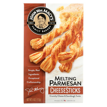 John Wm Macy's - Cheese Sticks - Melting Parmesan - Case of 12 - 4 oz.