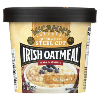 Mccann's Irish Oatmeal Instant Oatmeal Cup - Original - Case of 12 - 1.41 oz Mccann's Irish Oatmeal Instant Oatmeal Cup - Original - Case of 12 - 1.41 oz