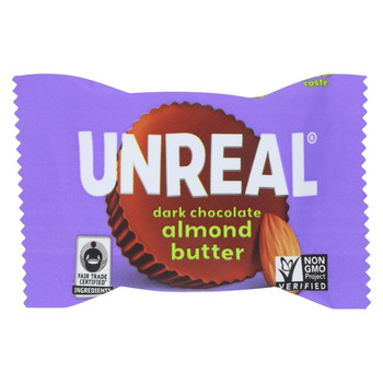 Unreal - Alm Btr Cup Dark Choc - CS of 40-.53 OZ Unreal - Alm Btr Cup Dark Choc - CS of 40-.53 OZ