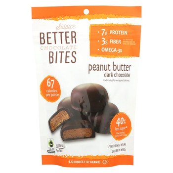 Sulpice Better Bites Bites - Dark Chocolate Peanut Butter - Case of 6 - 4.5 oz