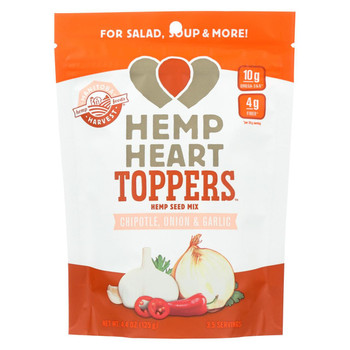 Manitoba Harvest Hemp Heart Toppers - Chipotle - Onion & Garlic - Case of 12 - 4.4 oz