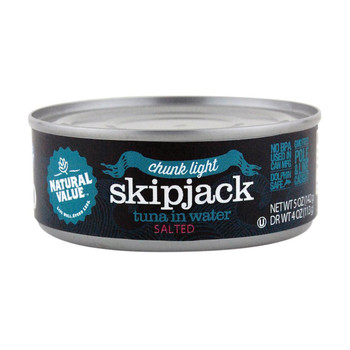 Natural Value Tuna - Skipjack - Salted - Case of 24 - 5 oz