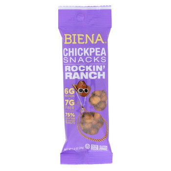 Biena Chickpea Snacks - Rockin' Ranch - Case of 10 - 1.2 oz. Biena Chickpea Snacks - Rockin' Ranch - Case of 10 - 1.2 oz.
