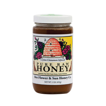 Bee Flower and Sun Honey Honey - Ceylon Cinnamon Infused - Case of 12 - 1 lb.