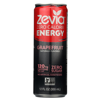 Zevia Zero Calorie Energy Drink - Grapefruit - Case of 12 - 12 fl oz