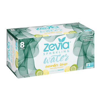 Zevia Sparkling Water - Cucumber Lemon - Case of 3 - 8/12 fl oz