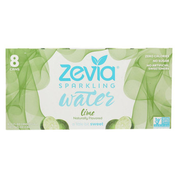 Zevia Sparkling Water - Lime - Case of 3 - 8/12 fl oz