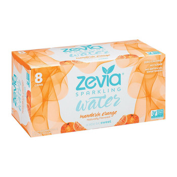Zevia Sparkling Water - Mandarin Orange - Case of 3 - 8/12 fl oz