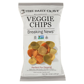 The Daily Crave Veggie Chips - Perfect For Dipping - Case of 8 - 6 oz