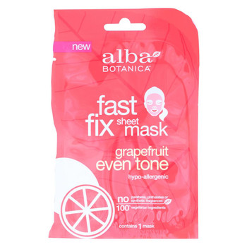 Alba Botanica Sheet Mask - Grapefruit Even Tone - Case of 8 - 1 Count