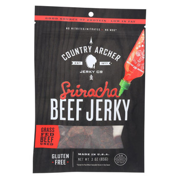 Country Archer Beef Jerky - Sriracha - Case of 12 - 3 oz