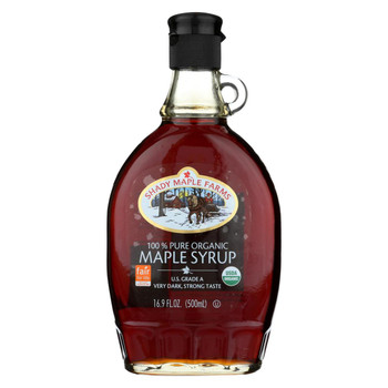 Shady Maple Farms Maple Syrup - Organic - Very Dark - Case of 12 - 16.9 fl oz