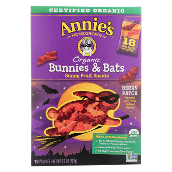 Annie's Homegrown Fruit Snack Bunny and Bats - Case of 12 - 7.3 Oz Annie's Homegrown Fruit Snack Bunny and Bats - Case of 12 - 7.3 Oz