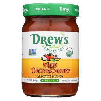 Drew's Organics Mild Thick and Chunky Salsa - 12 Oz. - Case of 6 Drew's Organics Mild Thick and Chunky Salsa - 12 Oz. - Case of 6