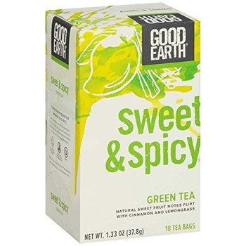 Good Earth Organic Green Tea - Sweet & Spicy - Case of 6 - 18 count