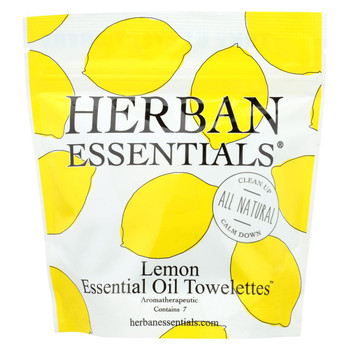 Herban Essentials Towelettes - Lemon - 7 Count