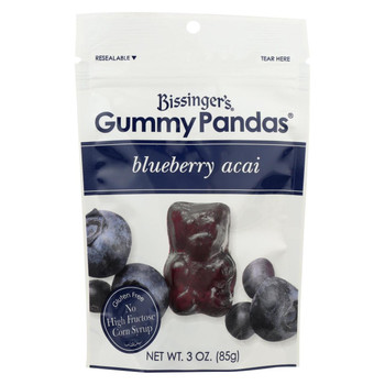 Bissinger's Gummy Pandas Blueberry Acai Gummy Pandas - Case of 12 - 3 oz.
