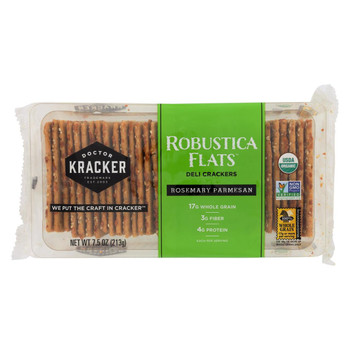 Doctor Kracker Crackers - Organic Rosemary Parmesan - Case of 6 - 7.5 oz.