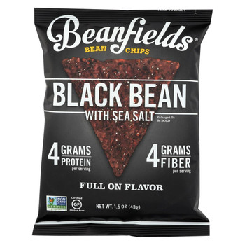 Beanfields - Bean and Rice Chips - Black Bean With Sea Salt - Case of 24 - 1.50 oz.