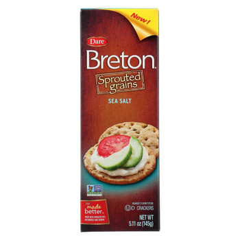Breton/Dare - Sprouted Grain Crackers - Sea Salt - Case of 6 - 5.11 oz.