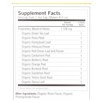 Yogi Tea - Organic - Soothing Rose Hibiscus Skin Detox - Case of 6 - 16 BAG