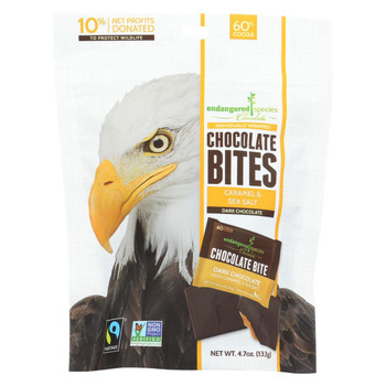 Endangered Species Chocolate Dark Chocolate Squares - with Caramel and Sea Salt - Case of 12 - 4.70 oz Endangered Species Chocolate Dark Chocolate Squares - with Caramel and Sea Salt - Case of 12 - 4.70 oz