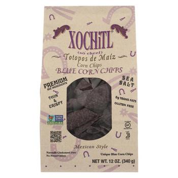 Xochitl Chips - Tortilla - Blue - Premium - Case of 10 - 12 oz