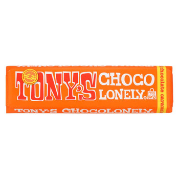 Tony's Chocolonely Bar - Milk Chocolate Caramel Sea Salt - Case of 35 - 1.7 oz.