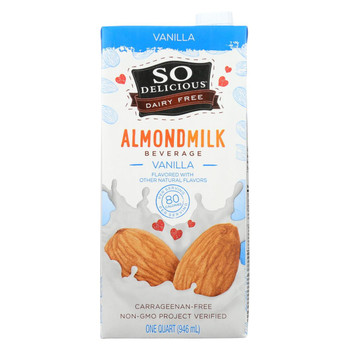 So Delicious Dairy Free Almond Milk - Vanilla - Case of 6 - 32 oz