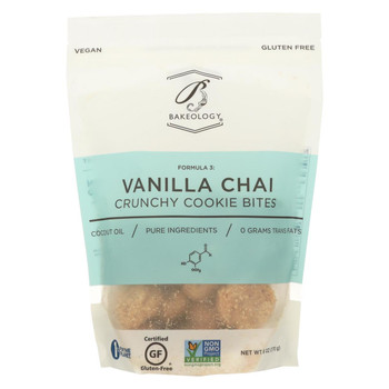 Bakeology Cookie Bites - Vanilla Chai - Case of 12 - 6 oz.