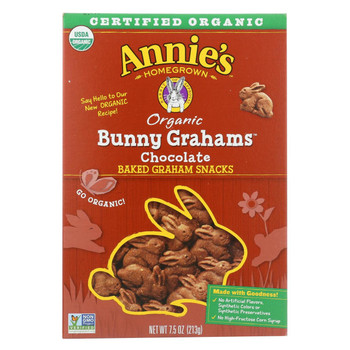 Annie'S Homegrown Bunny Grahams Chocolate - Case Of 12 - 7.5 Oz