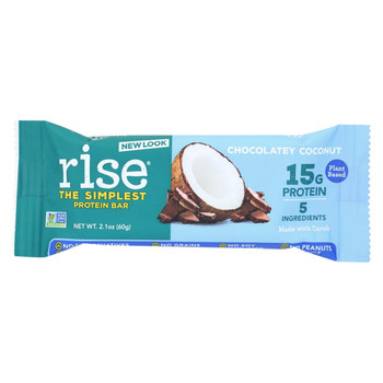 Rise Bar Protein Bar - Chocolate - Coconut - Case of 12 - 2.1 oz Rise Bar Protein Bar - Chocolate - Coconut - Case of 12 - 2.1 oz