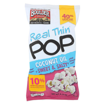 Boulder Canyon Natural Foods Real Thin Pop - Coconut Oil Sweet & Salty - Case of 12 - 4.15 oz Boulder Canyon Natural Foods Real Thin Pop - Coconut Oil Sweet & Salty - Case of 12 - 4.15 oz