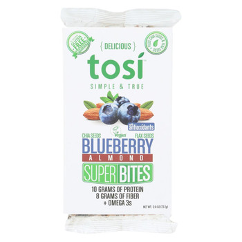 Tosi Health Superbites - Blueberry - Case of 12 - 2.6 oz. Tosi Health Superbites - Blueberry - Case of 12 - 2.6 oz.