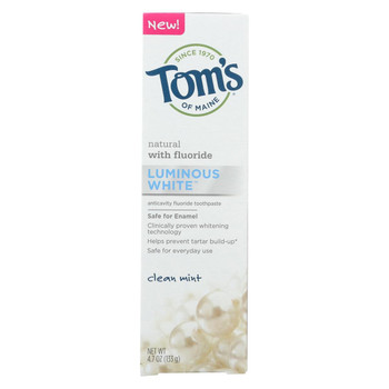 Tom's of Maine Toothpaste - Luminous Clean Mint - Case of 6 - 4.7 oz Tom's of Maine Toothpaste - Luminous Clean Mint - Case of 6 - 4.7 oz