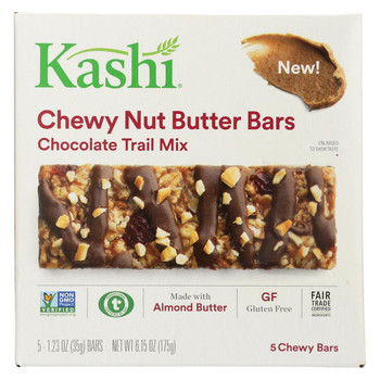Kashi Chewy Nut Butter Bar - Chocolate Trail Mix - Case of 8 - 5/1.23oz