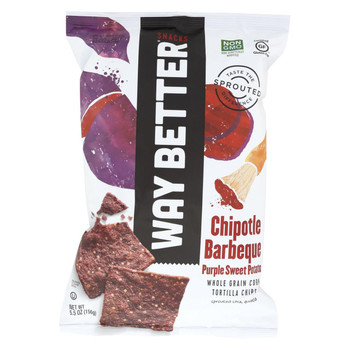 Way Better Snacks Tortilla Chips - Chipotle Barbeque Purple Sweet Potato - Case of 12 - 5.5 oz Way Better Snacks Tortilla Chips - Chipotle Barbeque Purple Sweet Potato - Case of 12 - 5.5 oz
